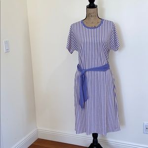 LuLaRoe Marly periwinkle and off-white dress
